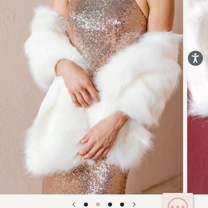 Revelry White Faux Fur Shrug